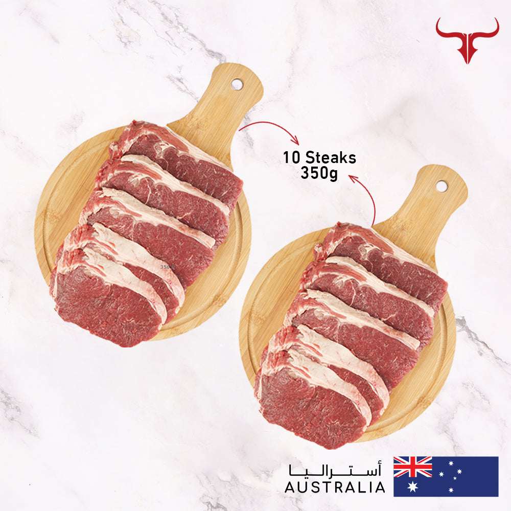 10 steaks offer AUS Grass-Fed Beef Striploin