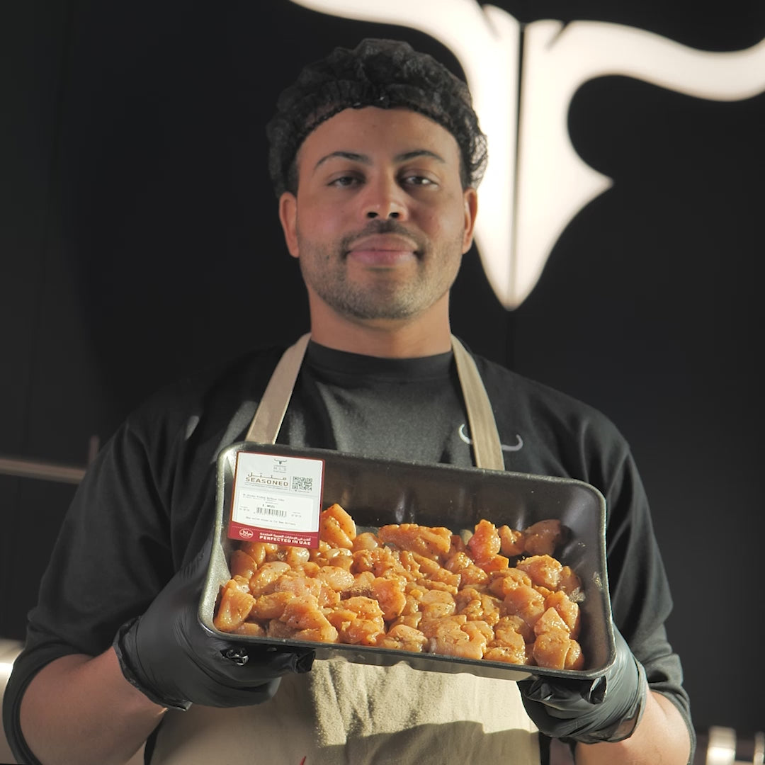 Seasoned OM Chicken Mishkak Barbecue Cubes Skewers