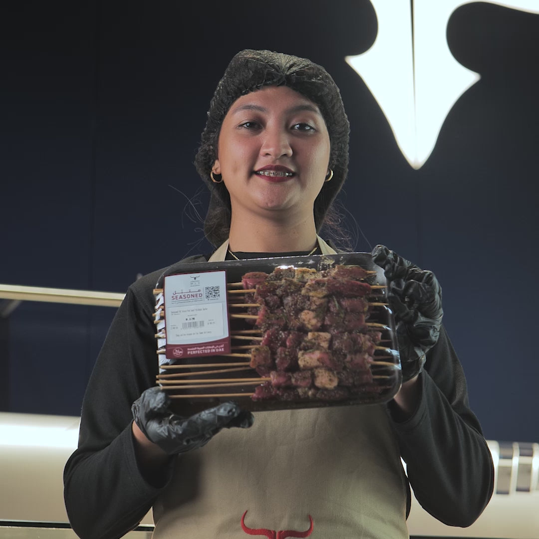 Seasoned NZ Grass-Fed Beef Mishkak Barbecue Cubes Skewers
