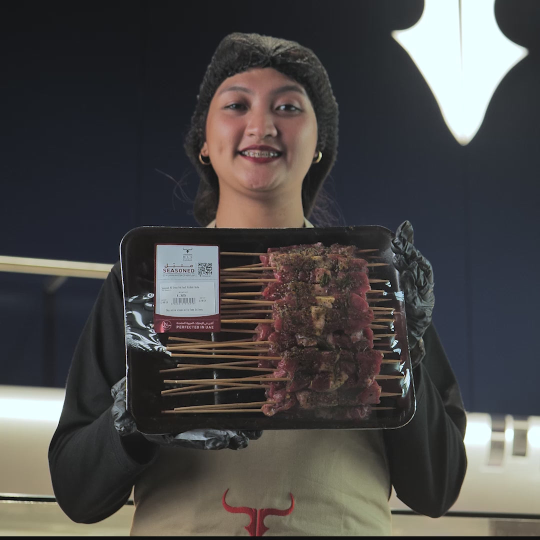 Seasoned NZ Grass-Fed Beef Mishkak Barbecue Cubes Skewers