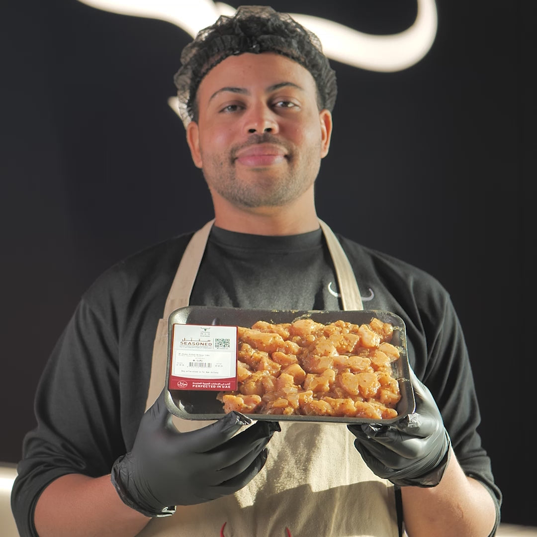 Seasoned OM Chicken Mishkak Barbecue Cubes Skewers